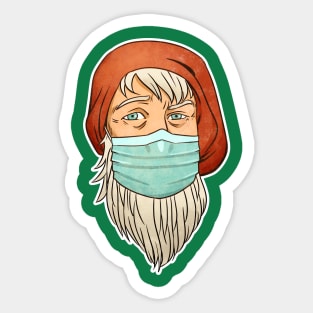 Santa Wearing Mask Sticker